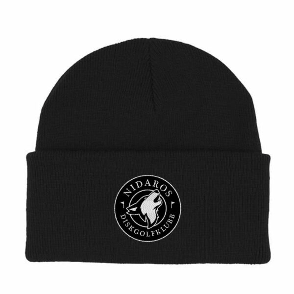 nidaros logo beanie sort black unisex